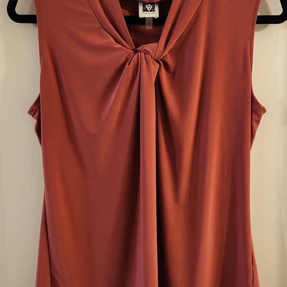 Anne Klein Sleeveless Blouse in Rust - Picture 1 of 4